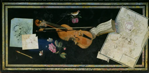 Tischplatte mit einem Trompe-l